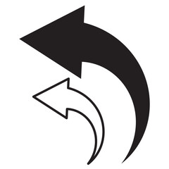 Blue Arrow icon. blue arrow icon on white background. flat style. arrow icon for your web site design, logo, app, UI. curved arrow sign. Vector illustration.