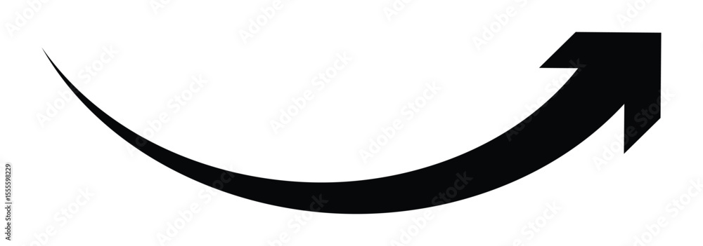 Poster blue curve arrow icon on transparent background. flat style. arrow icon for your web site design, lo
