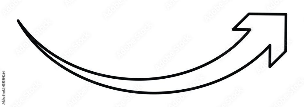 Poster blue curve arrow icon on transparent background. flat style. arrow icon for your web site design, lo