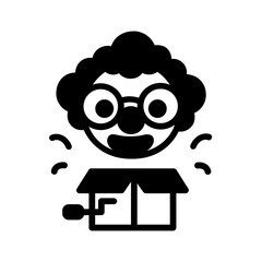 Vector solid black icon for April fool