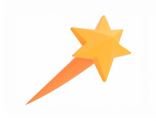 Animated orange starburst or comet illustration isolated on a clean white background
