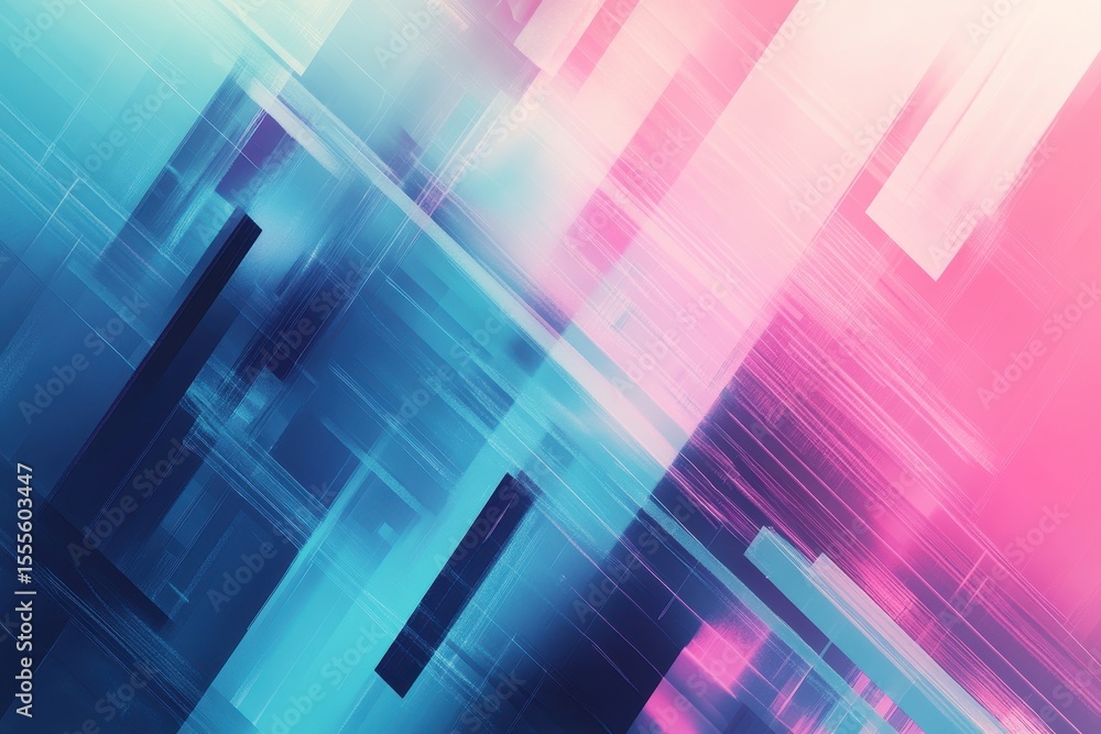 Poster colorful abstract background with blue, mint, and pink hues creating dynamic shapes and patterns in 