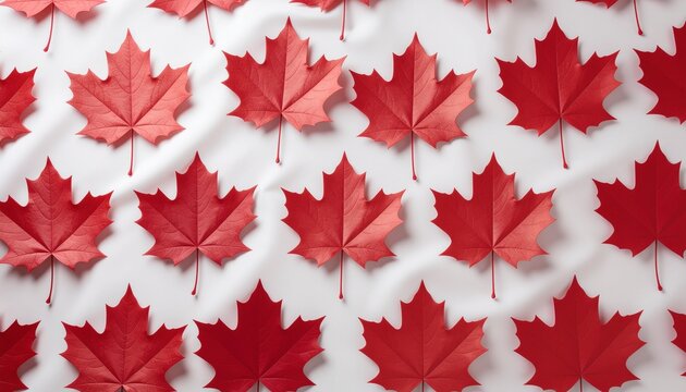 A beautiful autumn background of red maple leaves and foliage shows the vibrant colors of the fall season