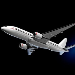 Commercial jet in flight