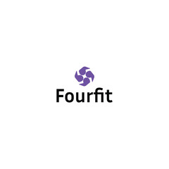 Fourfit modern fitness logo design