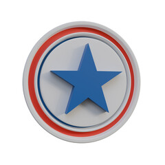 Patriotic Star Badge 3D Render of American-Style Star Icon