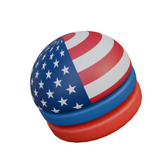 Patriotic American Flag 3D Sphere Design Element  Perfect for Independence Day