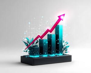 Growing bar graph with glowing effect