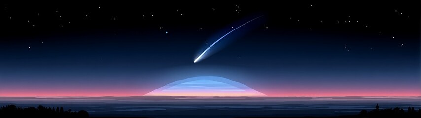 Comet sunrise over the horizon