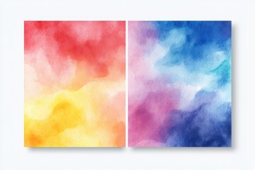 Colorful watercolor bundle set showcasing vibrant hues of red, yellow, blue, and purple in abstract patterns perfect for artistic projects