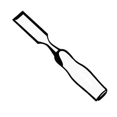 Chisel silhouette image on white background