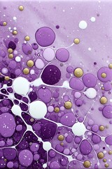 Abstract purple, white, and gold fluid art
