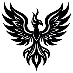 Fototapeta premium Tribal tattoo design of a phoenix rising from flames