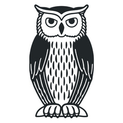 Obraz premium Bold and easy side view owl illustration with minimalist design