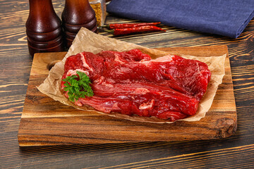Raw beef meat piece for cooking