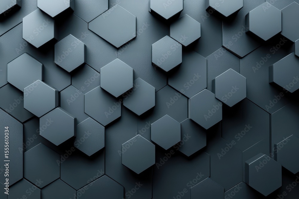 Poster abstract grey geometric hexagon background design with a modern aesthetic conveying depth and struct