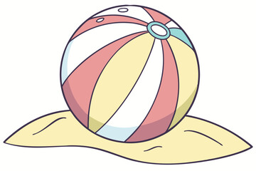 Colorful inflatable beach ball isolated with transparent background, ideal for summer, beach, or fun lifestyle ads.