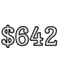dollar sign on white background $642