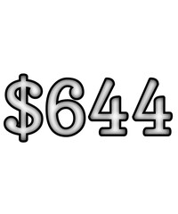 dollar sign on white background $644