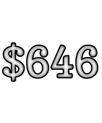 dollar sign on white background $646
