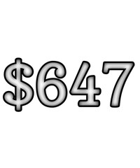 dollar sign on white background $647