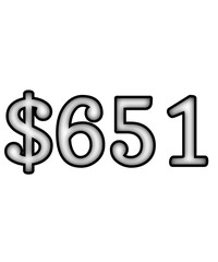 dollar sign on white background $651