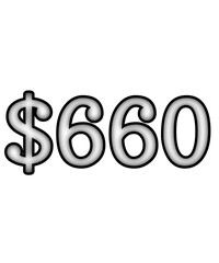 dollar sign on white background $660