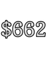 dollar sign on white background $662