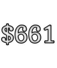 dollar sign on white background $661