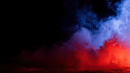 Obraz premium Colorful smoke clouds against a black background