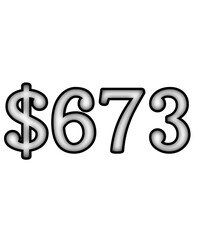 dollar sign on white background $673