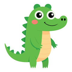 Fototapeta premium Charming crocodile character illustration with a friendly smile