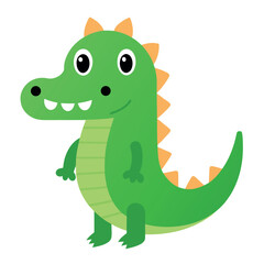 Fototapeta premium Charming green crocodile character with a joyful smile illustration