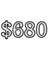 dollar sign on white background $680