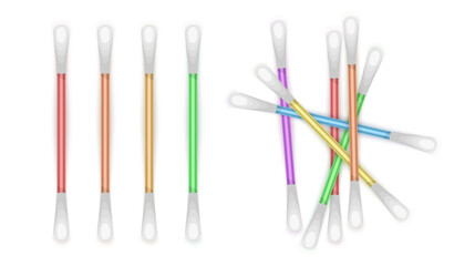 Single Use Cotton Swab ear cotton swabs on a white