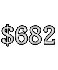 dollar sign on white background $682
