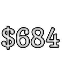 dollar sign on white background $684