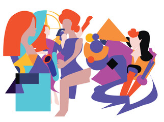 Art posters for the exhibition of painting, sculpture and music. Vector illustration of abstract background, roman column, greek sculpture, chess horse pattern for vector surrealist 001