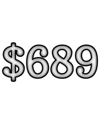 dollar sign on white background $689