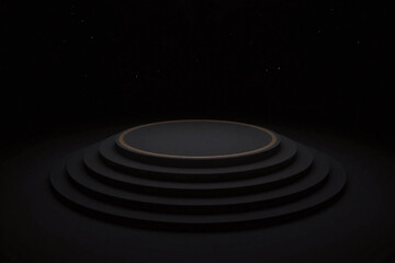 Fototapeta premium stage with a spotlight and stairs in the middle of it