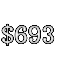 dollar sign on white background $693
