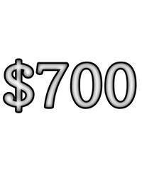 dollar sign on white background $700