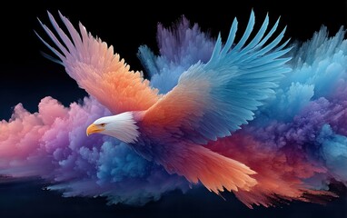 Obraz premium Colorful eagle in flight