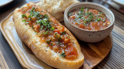 Traditional Indian Pav Bhaji with Buttered Bread