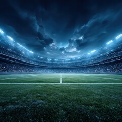 Empty stadium at night
