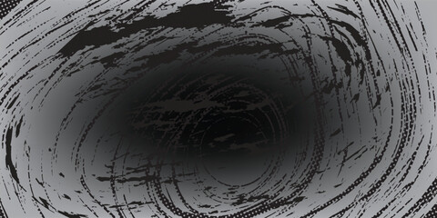 Grunge spiral. Simple rotating abstract spiral, black ink spiral dots circle isolated vector illustration set. Hypnotic, psychedelic and hypnotic swirl and swirl elements