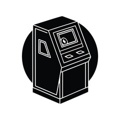 Isometric Icon of an ATM Machine with buttons on display screen