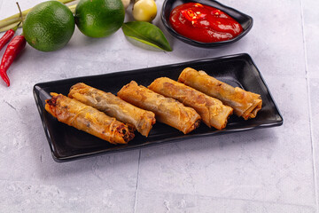 Stuffed Vietnamese Nem roll with meat