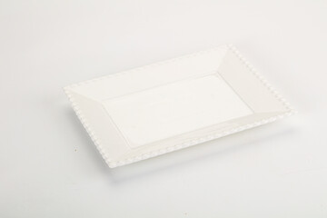 White ceramic empty plate dishware