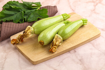 Green young small baby zucchini